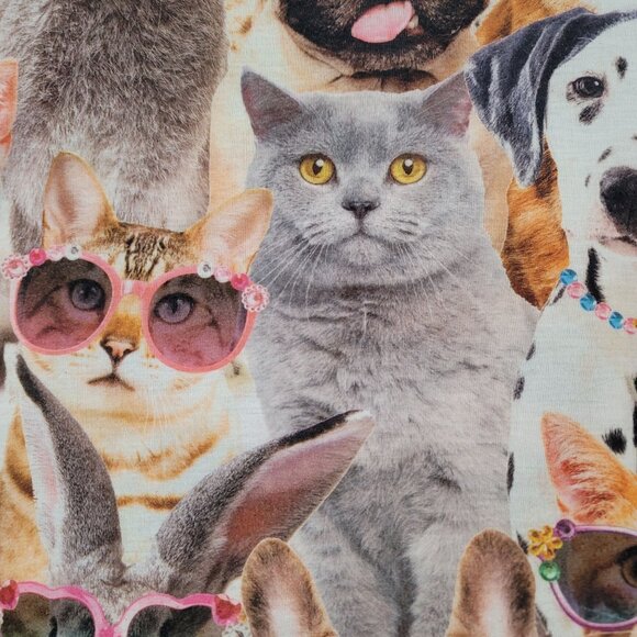 Secret Treasures Cats Puppies Bunny Print Shirt Adult Sz L/XL Unisex Tee Casual - Picture 8 of 11